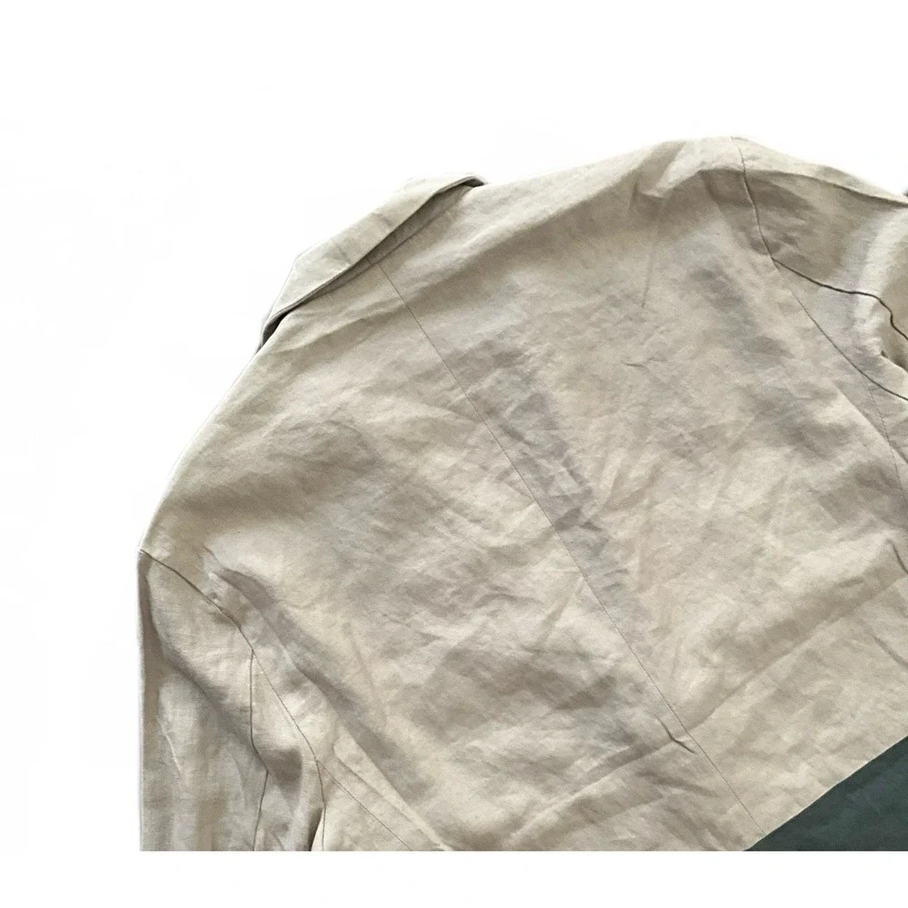 Astronomy Mens Linen Cotton Colorblock Blazer Jacket Light Taupe Gray Large NWT‎